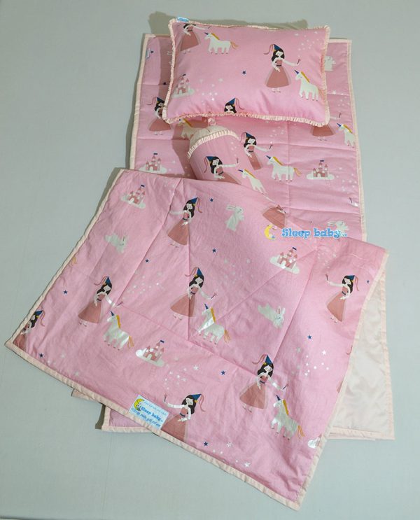 School Nap Time Quilted Mat Set Pink Fairy